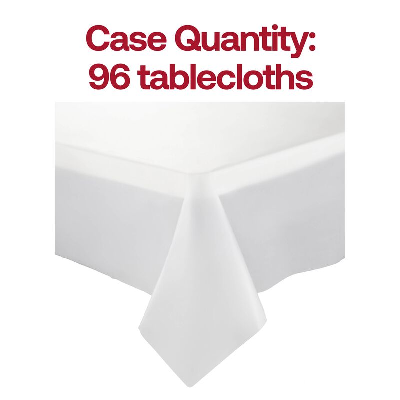 White Rectangular Plastic Tablecloths (96 Tablecloths) image number 3