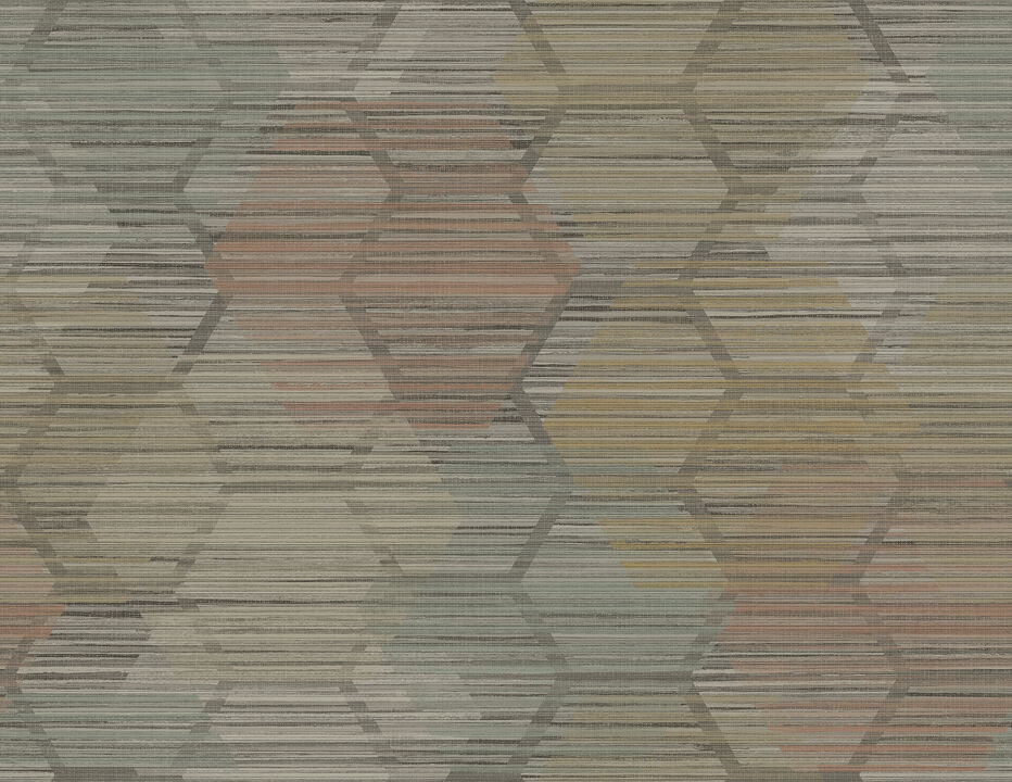 Jabari Brown Geometric Faux Grasscloth Wallpaper (Set of 2)