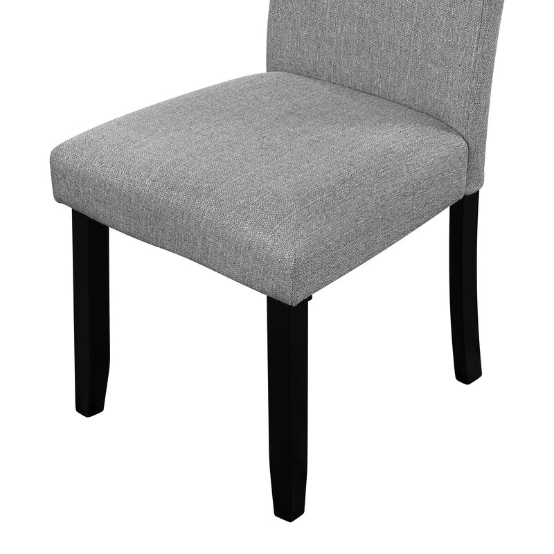 Whisen 4-Piece 23inch Upholstered Dining Chairs, Solid Rubber Wood Linen Mid-Century Modern for Kitchen Dining Room image number 7