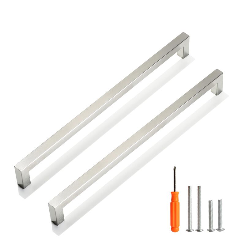 Redunest Cabinet Pulls Brushed Nickel Cabinet Handles Square Drawer Pulls, 30 Pack 11-1/3 Inch Stainless Steel Kitchen Door Cupb