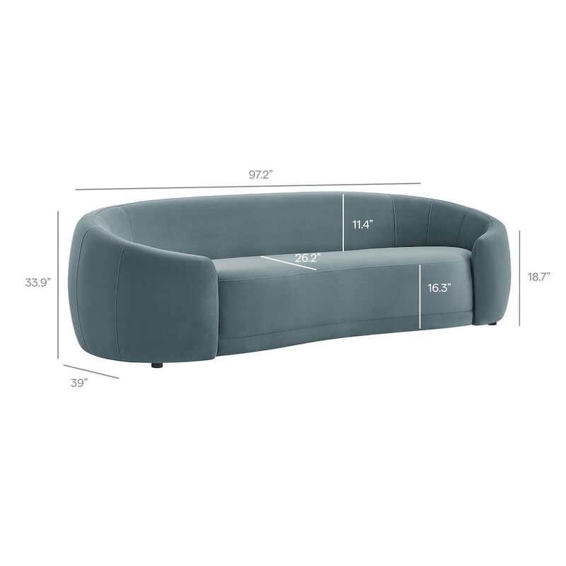 Contessa Curved Performance Velvet Sofa image number 2