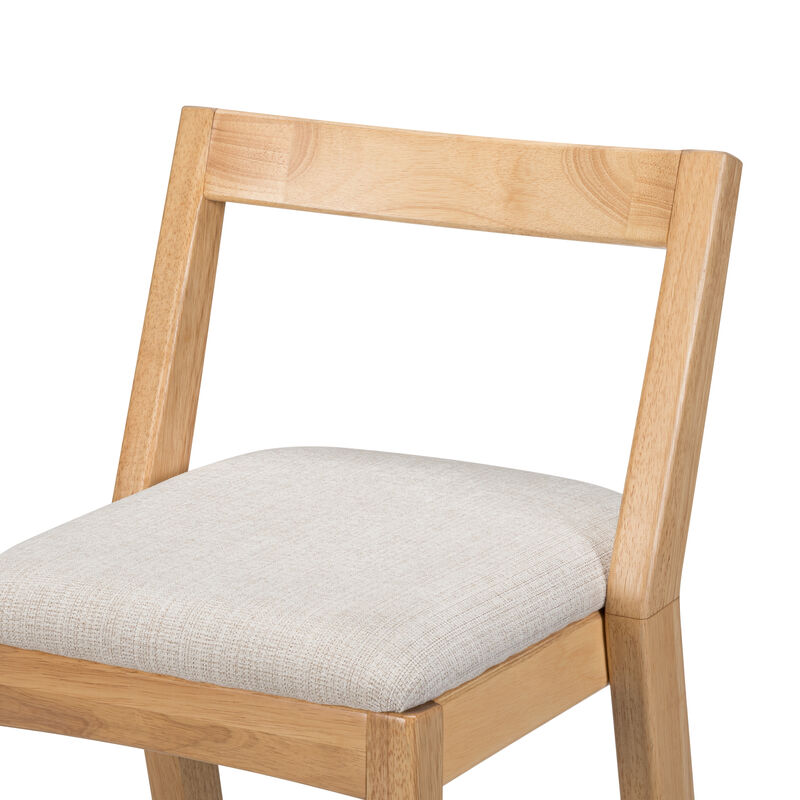 Christopher Knight Home Alric Rustic Rubberwood Upholstered Barstools (Set of 2) image number 7