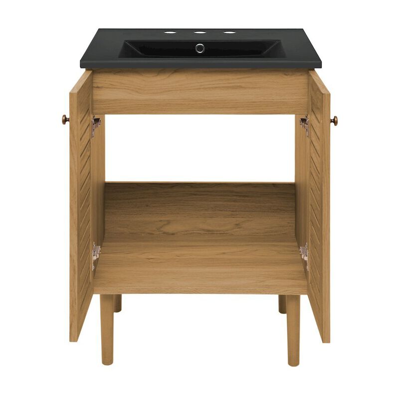 24" Freestanding Bathroom Vanity with 3-Hole Centerset Sink Top image number 4