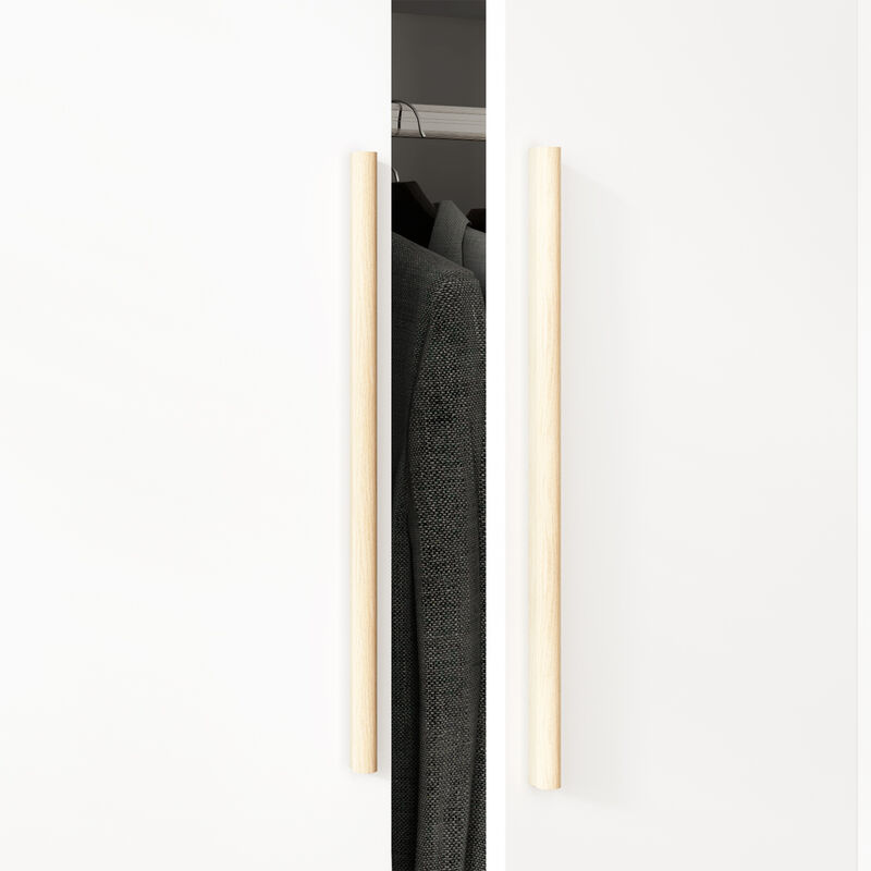 FUFU&GAGA 4-Door White Wardrobe Closet with Ample Storage and Elegant Design (63" W x 19.7" D x 69.7" H ) ,Grey