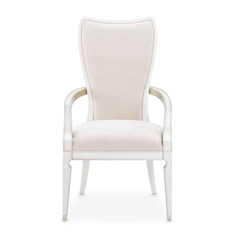 Michael Amini La Marisia Dining Arm Chair, Set of 2 - Tranquil/Creamy Pearl