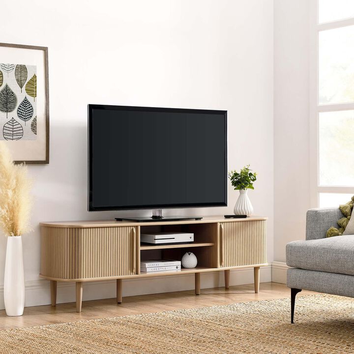 Modway EEI-6795-OAK Contour Wood, Oak, 63" TV Stand