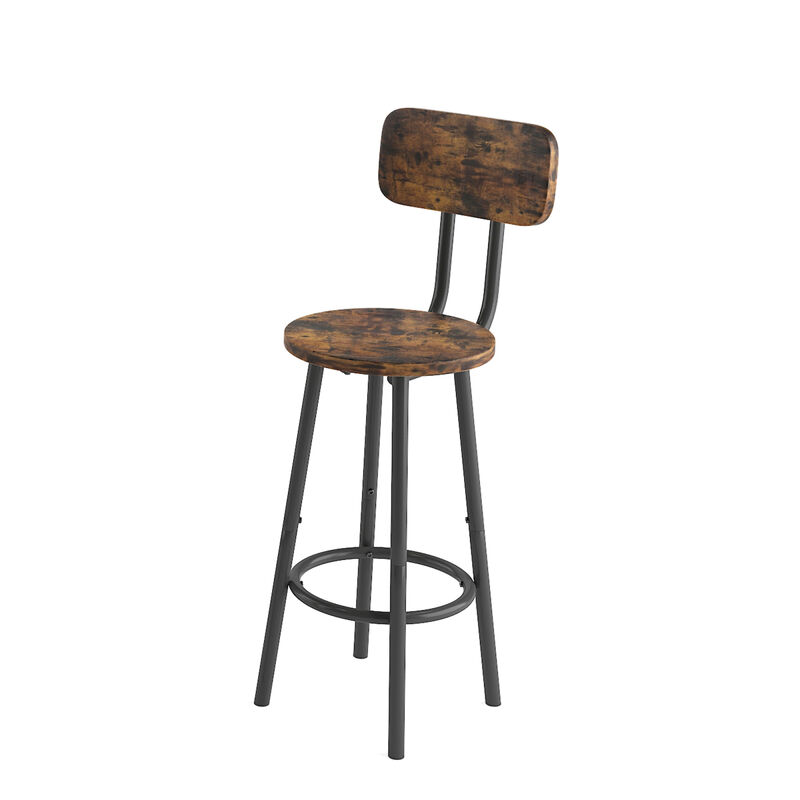 Bar table, equipped with 2 bar stools, with backrest and partition