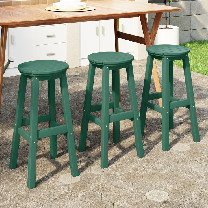 WestinTrends 29" HDPE Outdoor Patio Round Bar Stool Set of 3