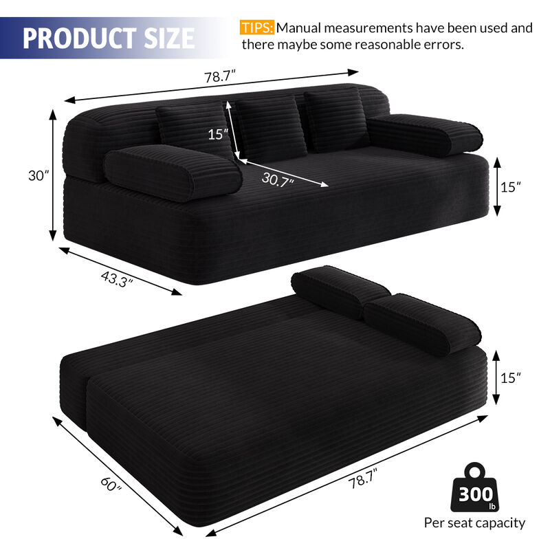Rejarv 2-in-1 Convertible Sofa Bed image number 9