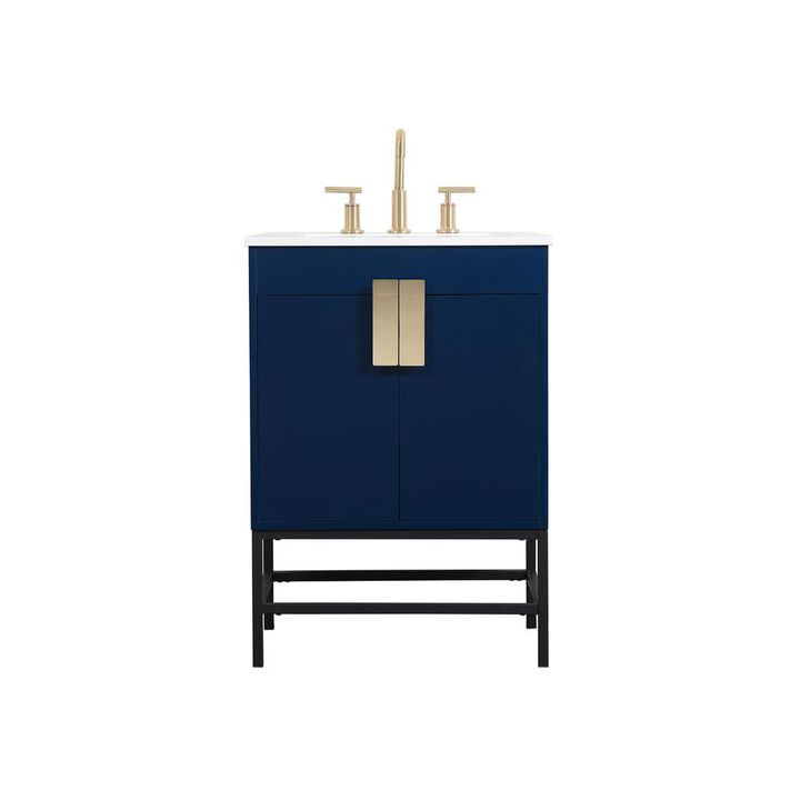 Elegant Kitchen and Bath 24 inch Single bathroom vanity in blue