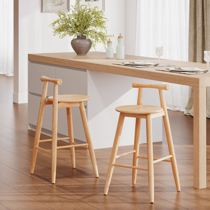 Christopher Knight Home Meliora Rustic Rubberwood Barstools (Set of 2)