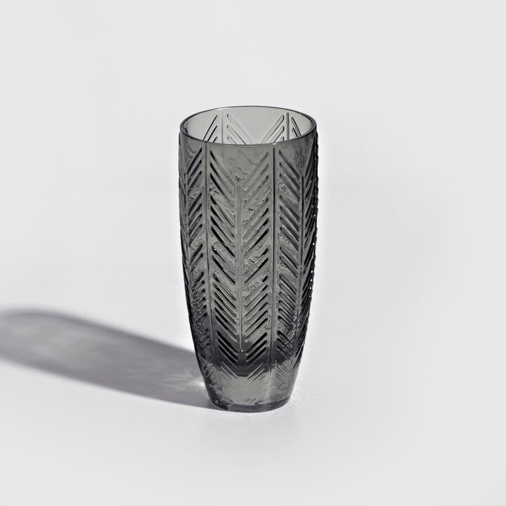 Champagne Glasses ZIG ZAG GLASS Grey Set of 6, diam. 2.56", H 5.51"