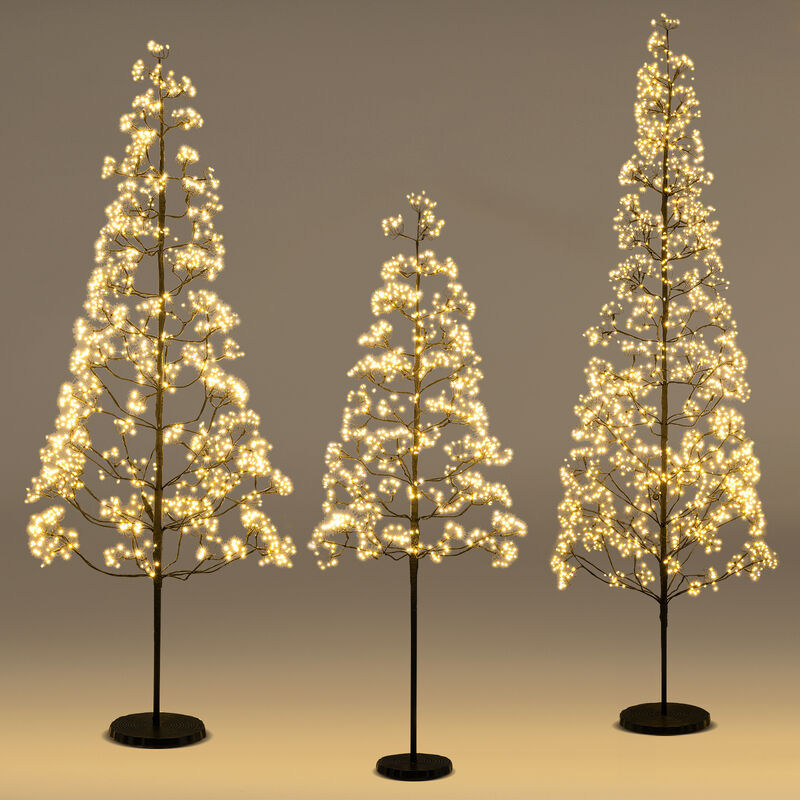 Pre-Lit Artificial Cedar Alpine Tree with Warm LED Lights and Stable Weighted Base image number 3