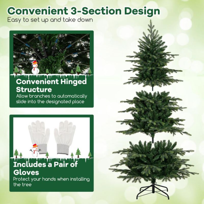 Hivvago Pre-Lit Artificial Christmas Tree with Warm White LED Lights