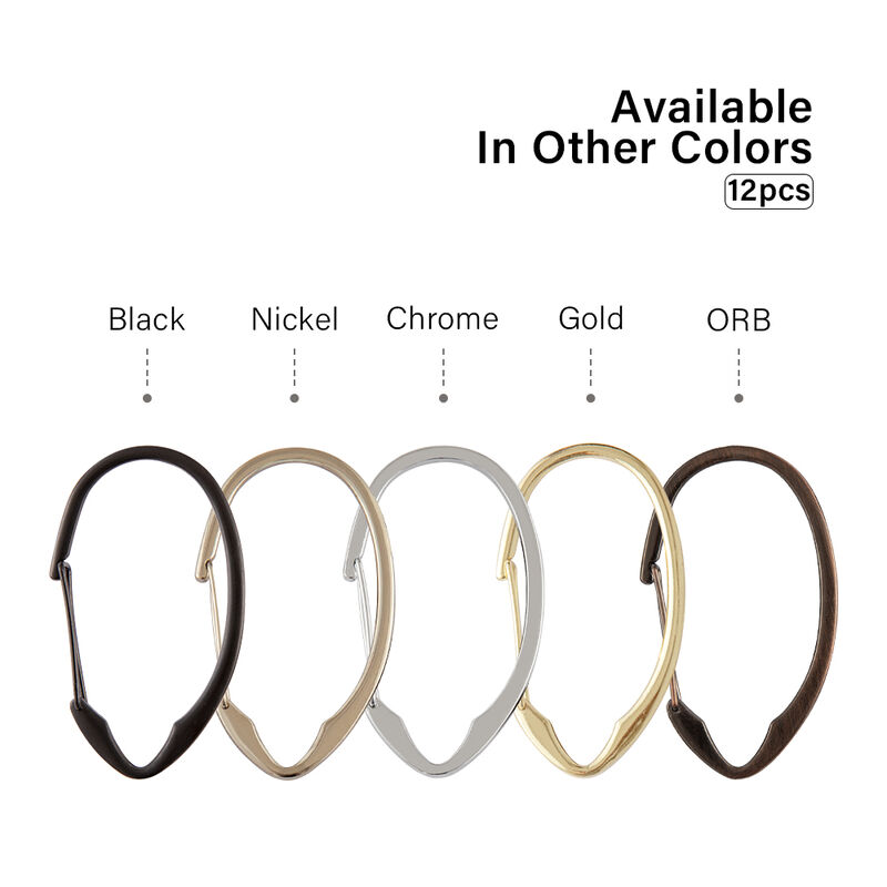 Rust-Proof Shower Curtain Hooks with Clasp Closure, Set of 12 image number 9