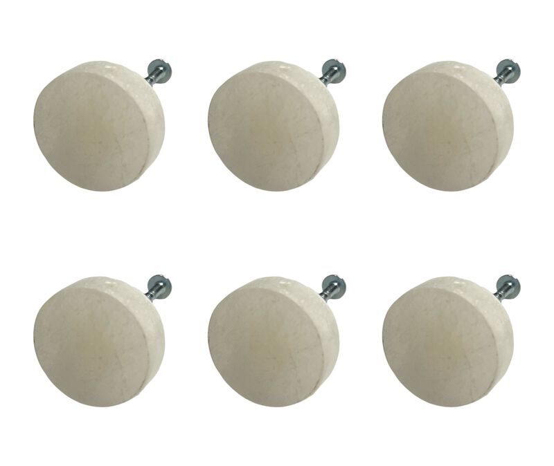 HomeRoots Set of Six Off White Stone Disc Drawer Pull Knobs image number 2
