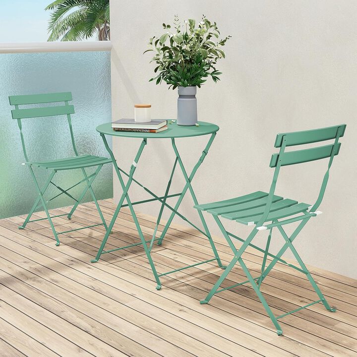 Mondawe Powder Coated Iron Folding Chair,Foldable for Storage W/ Floor Pads,Rust-Proof,Patio