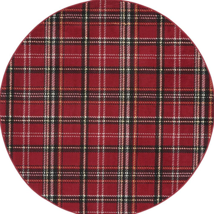 HomeRoots Botanical Leaves Round Rug