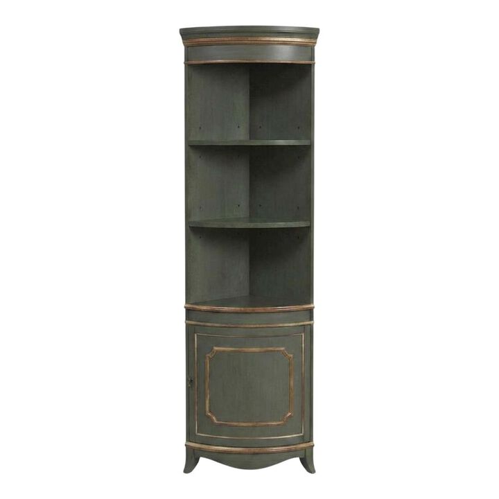Butler Specialty Dowling 24 in W x 73 in H Quarter Round Corner Cabinet, Pastel Green