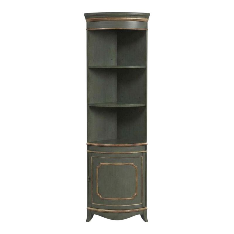 Butler Specialty Dowling 24 in W x 73 in H Quarter Round Corner Cabinet, Pastel Green image number 0