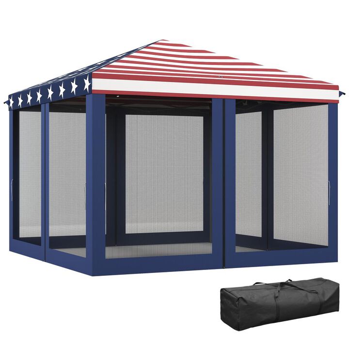 Hivvago 10' x 10' Pop Up Canopy Tent with Netting and Carry Bag