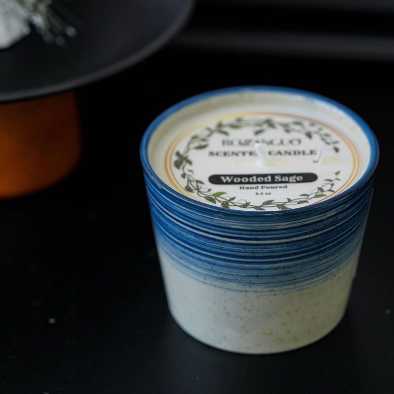 Soy and Coconut Wax Blend Single Wick Hand Poured  Ceramic Jar Candle