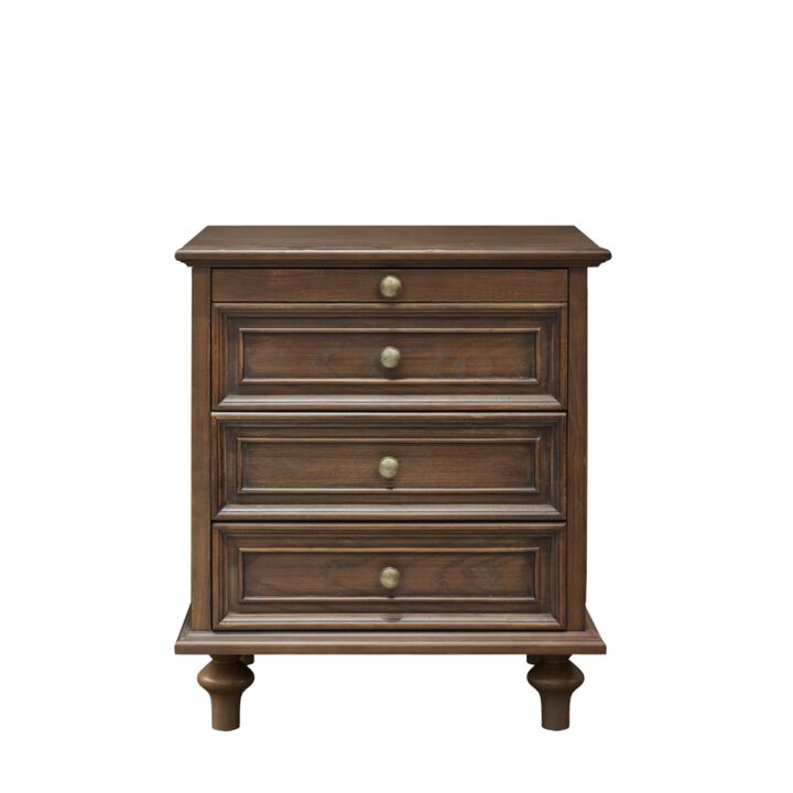 Fitpa Vintage Farmhouse 4-Drawer 2-Pack Nightstands