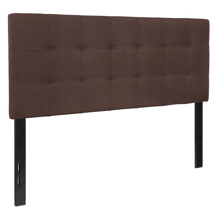Flash Furniture Tufted Upholstered Full Size Headboard in Dark Brown Fabric