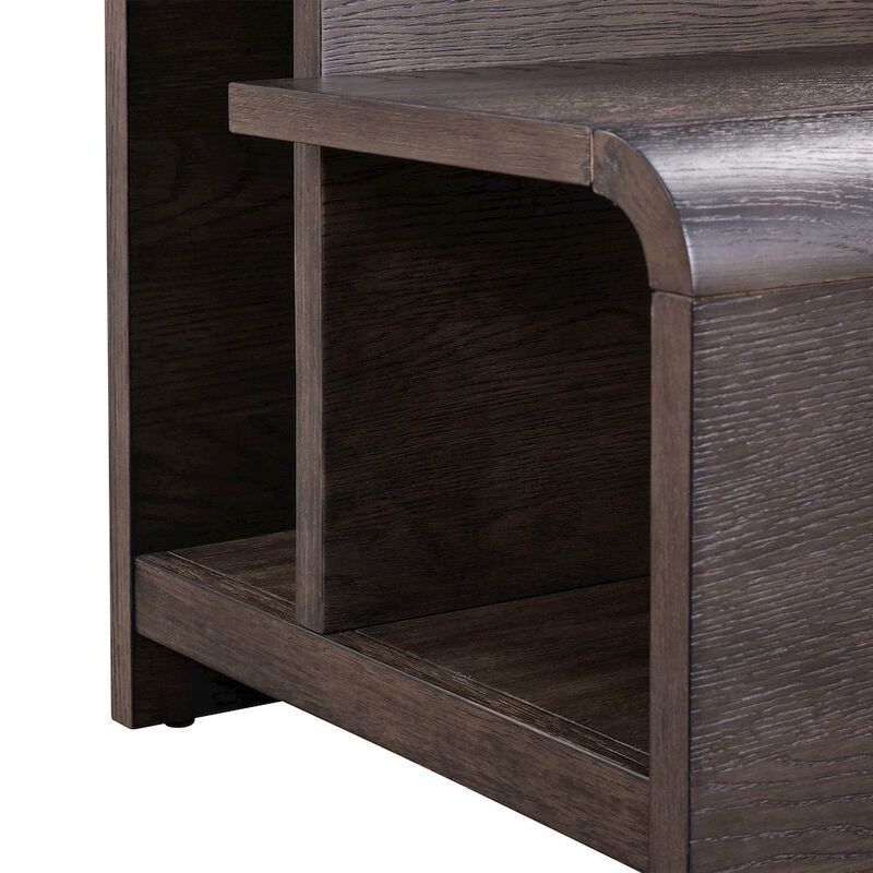 Liberty Furniture Living Room End Table Transitional Rounded Waterfall Edge - Espresso Oak Wood image number 8