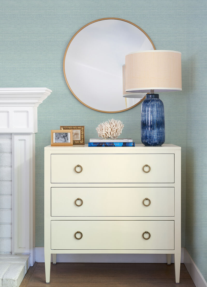 Agave Aqua Faux Grasscloth Wallpaper (Set of 2) image number 2