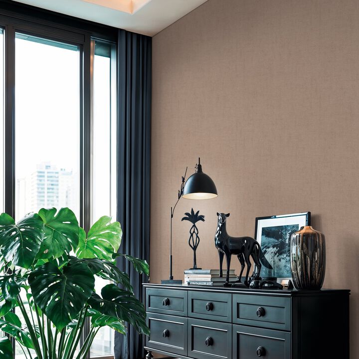 Havana 2 Plain Texture Brown Wallpaper HV41095