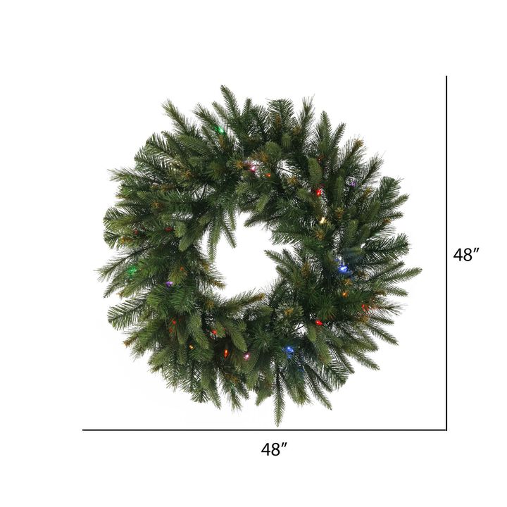 Vickerman 48" Cashmere Wreath with 100 Multi-Colored LED Lights