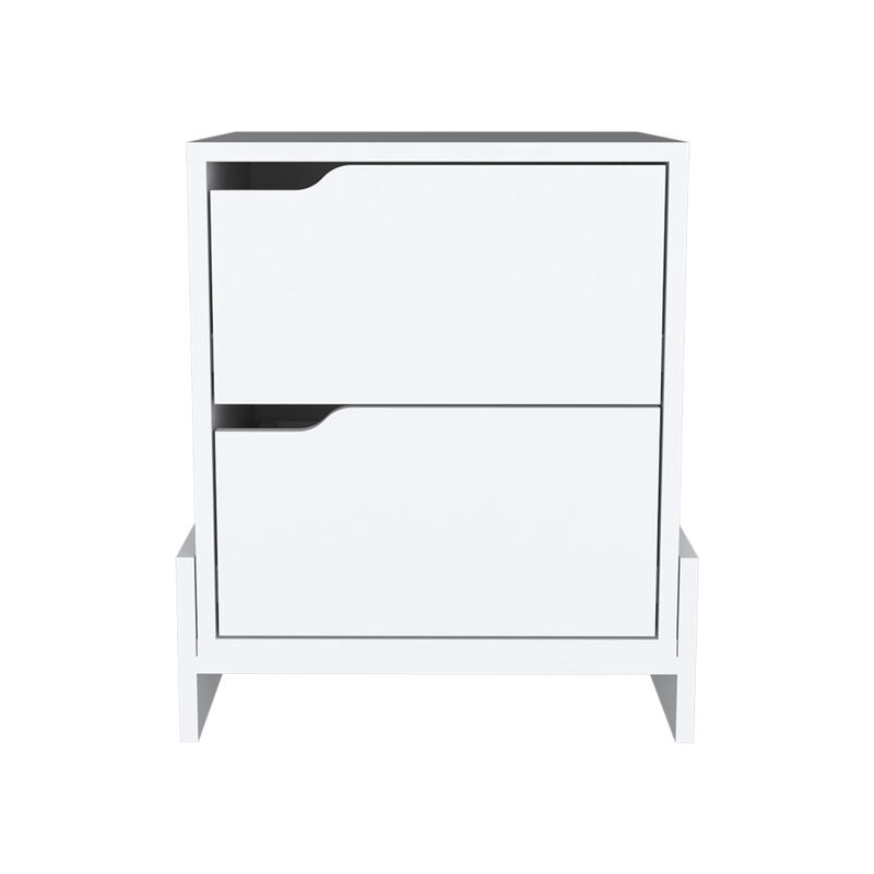 Streamdale Brookland Nightstand Double Drawers, Sturdy Base image number 0