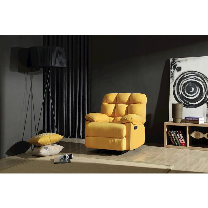 Glory Furniture Cindy Rocker Recliner in Yellow Color
