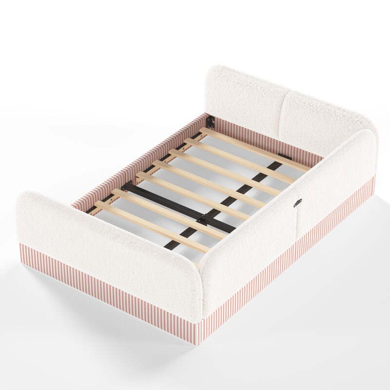 Hemzas Teddy Boucl&eacute; Upholstered Kids Daybed Frame image number 4