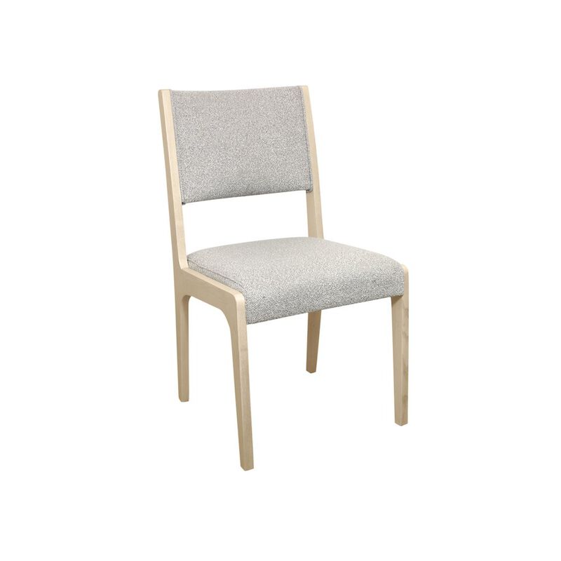 2-Piece Set: Ash Side Chair in Gray Boucle Fabric