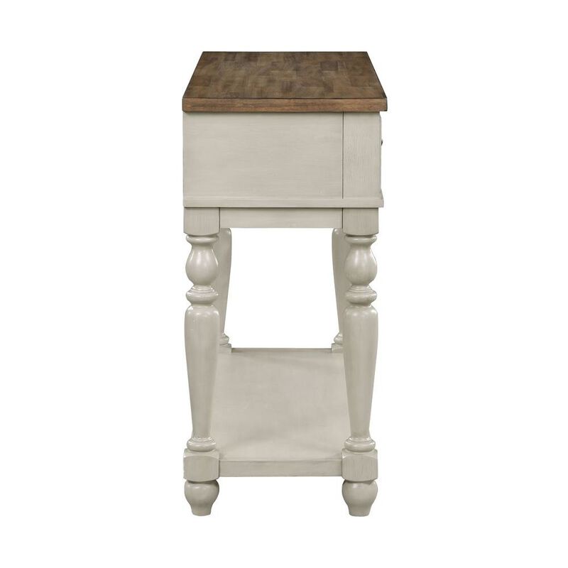Furnifact White Rustic Sideboard Solid Wood Vintage Console Table With Drawers image number 5