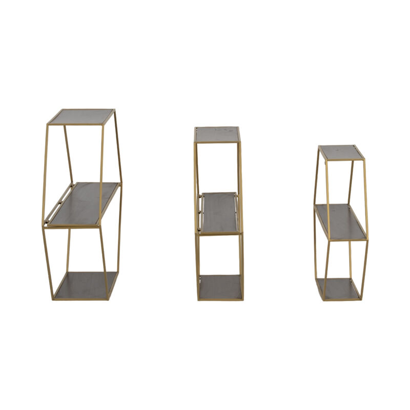 S/3 Hex Folding Wall Shelf image number 2