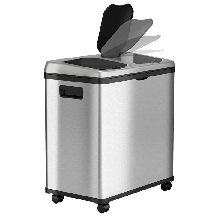 iTouchless 16 Gallon / 61 Liter Sensor Recycle Bin & Trash Can