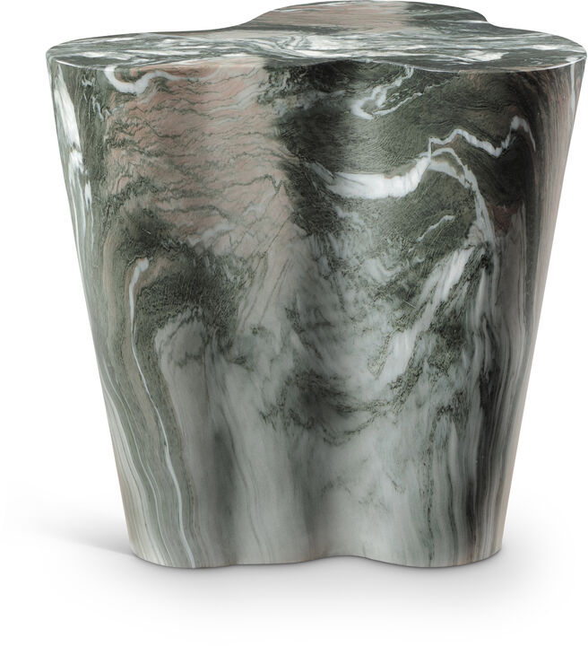 Meridian Furniture Monza Green Marble Finish Concrete End Table