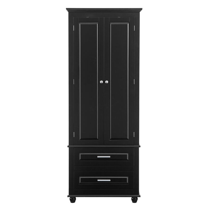 Whisen Verticle Tall Storage Cabinet with Two Drawers