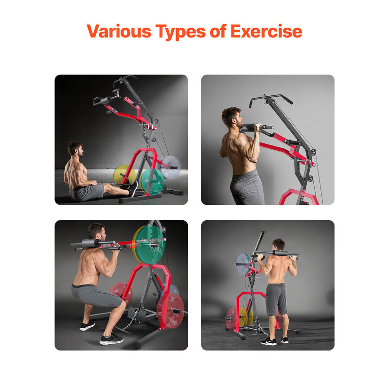 VEVOR Corner Leverage Gym w/ 2:1 Ratio LAT Low Row System for Squats Bench Press image number 5