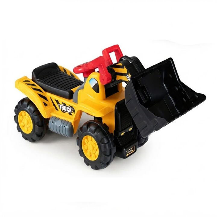 3-in-1 Kids Ride-On Excavator Bulldozer with Engine Sound and Helmet