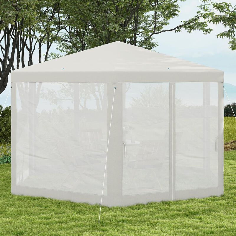 Hivvago 13' x 11' Hexagon Party Tent Canopy with Protective Mesh Walls image number 6