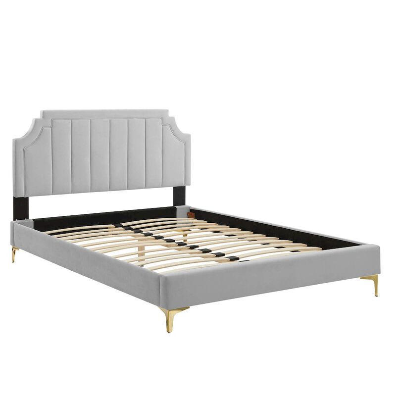 Sienna Performance Velvet Full Platform Bed image number 1
