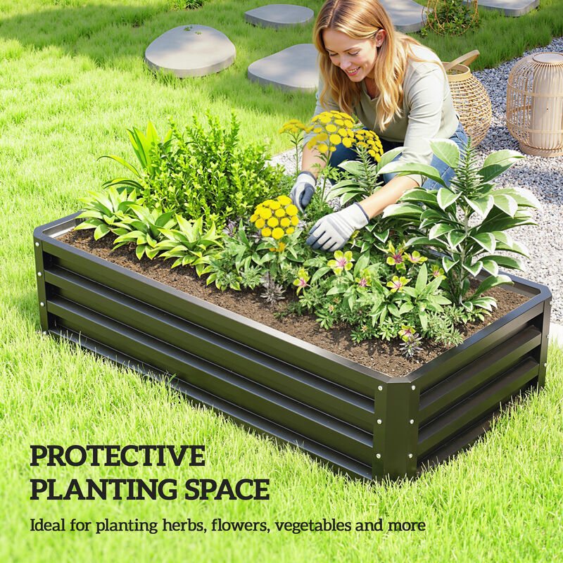 Hivvago 4' x 2' Raised Planter for Garden or Backyard image number 5