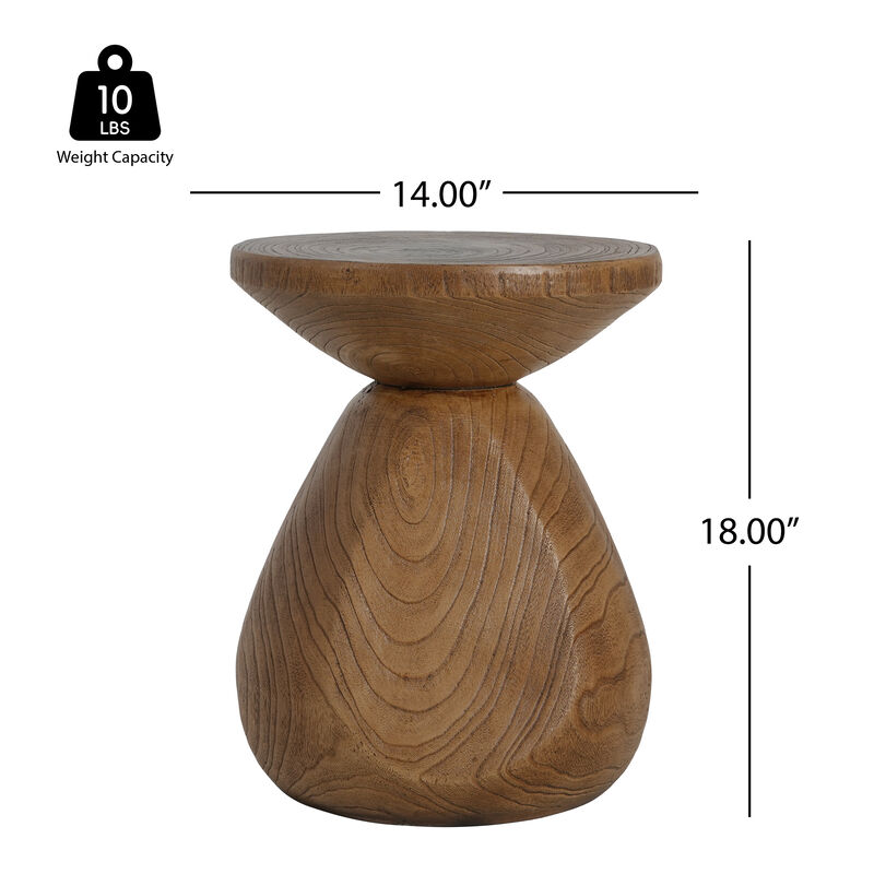 Christopher Knight Home Fraley Patio Rustic Lightweight Concrete Wood Side Table image number 2
