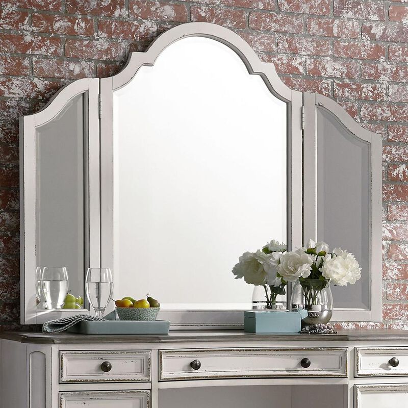 Liberty Furniture Magnolia Manor Vanity Mirror Only in Antique White image number 4