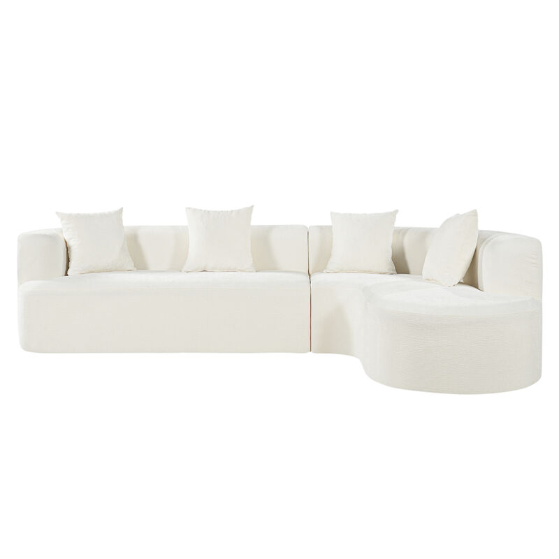 Whisen 116.5" Cloud Sectional Sofa, L-Shaped Chenille with Memory Foam, 4-Seat Curved Couch for Living Room image number 0