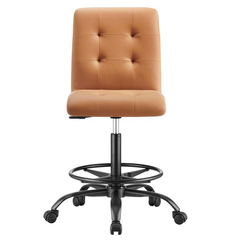 Modway Furniture - Prim Armless Vegan Leather Drafting Chair Black image number 3